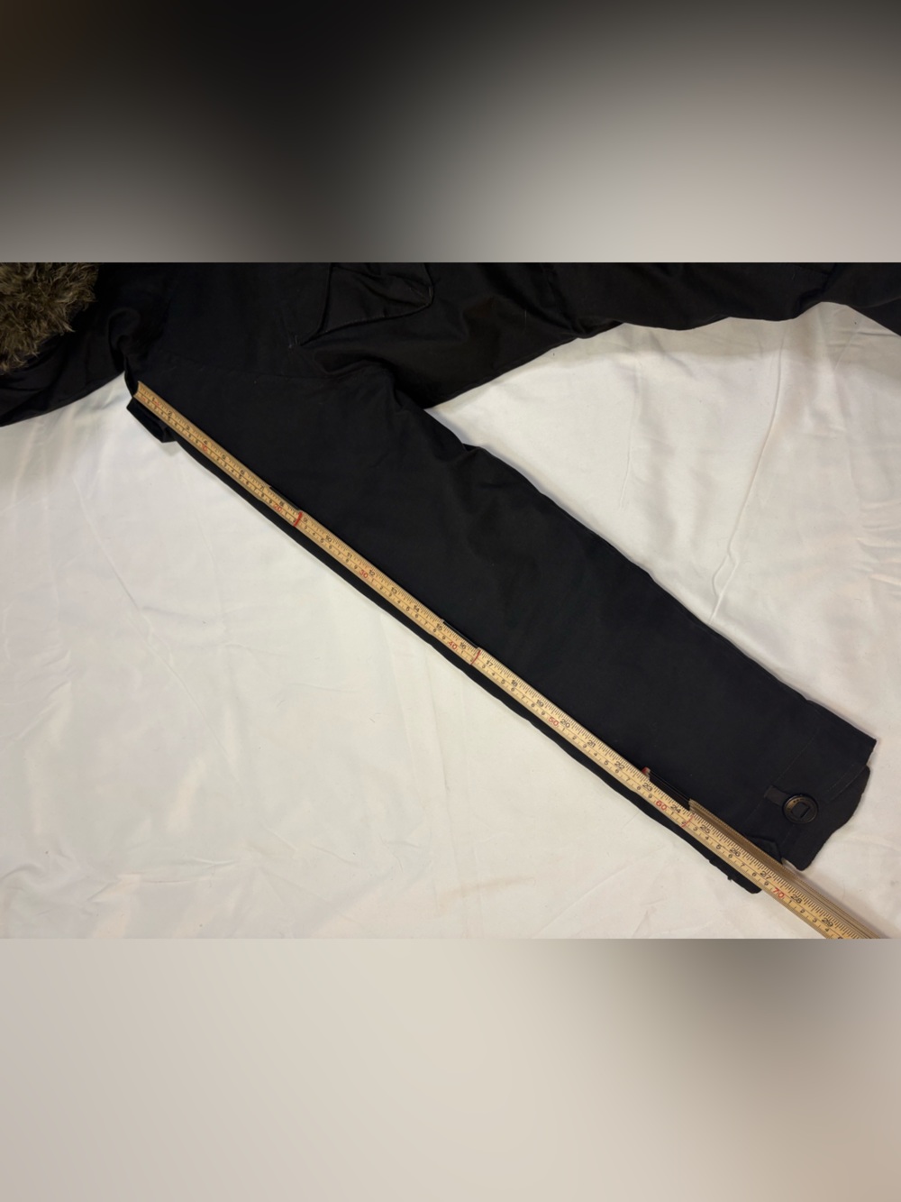 Aritzia Community Black Fur Hood Paradigm Winter Parka Coat Hemp Down Fill - Picture 5 of 8